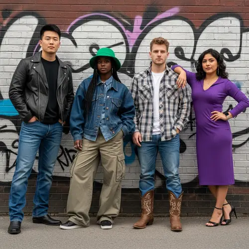 Diverse Group Embracing Individuality | Urban Street Style