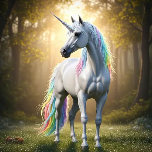 Majestic Unicorn with Pearlescent Horn