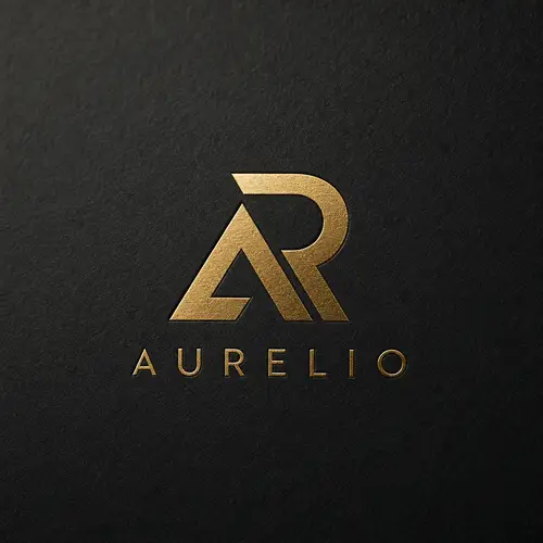 Premium Logo Design: AURELIO in Gold Foil