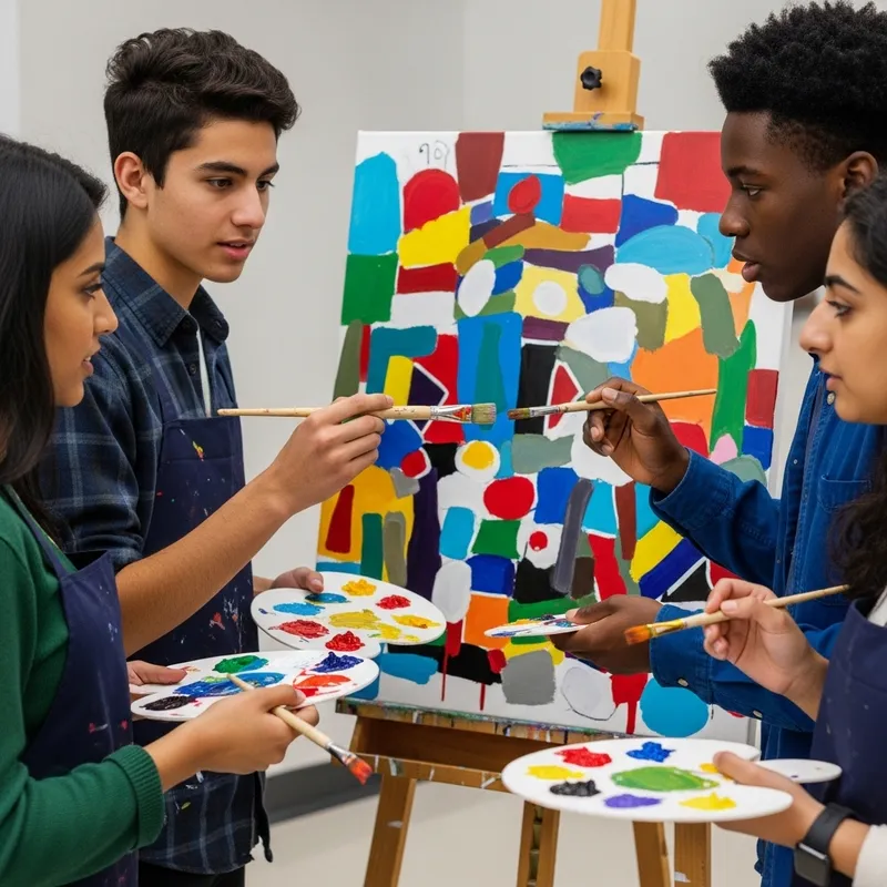 Dynamic High School Students Creating Abstract Art | School Name