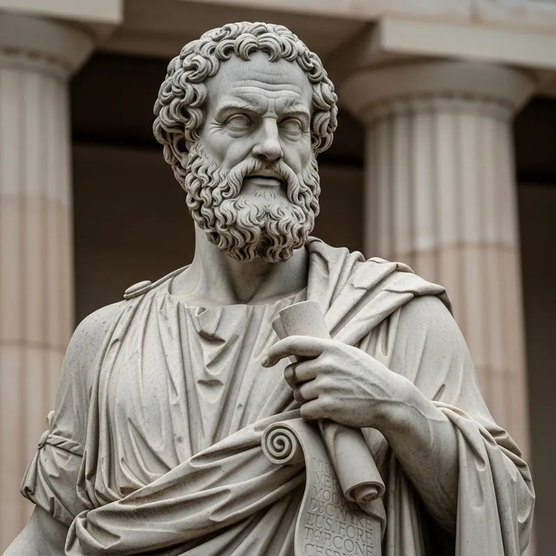 Wise Stone Statue of Plato - Greek Philosopher Art