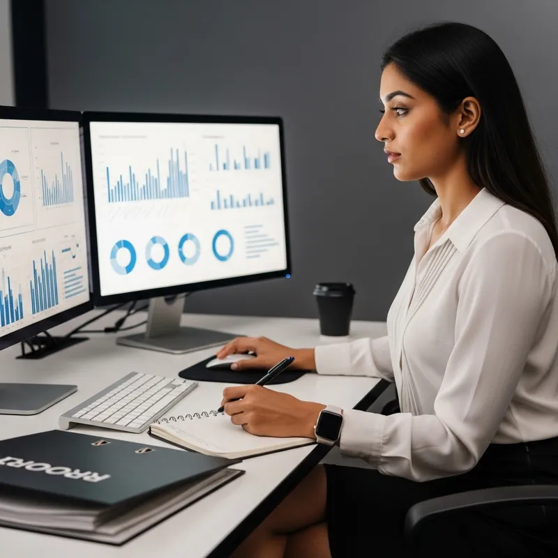 Data Analyst Girl at Work | Charts, Graphs & Focus