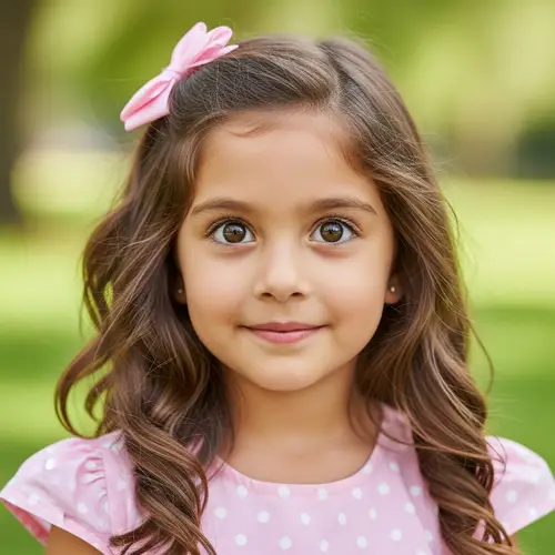 Cute Young Girl with Expressive Eyes Portrait