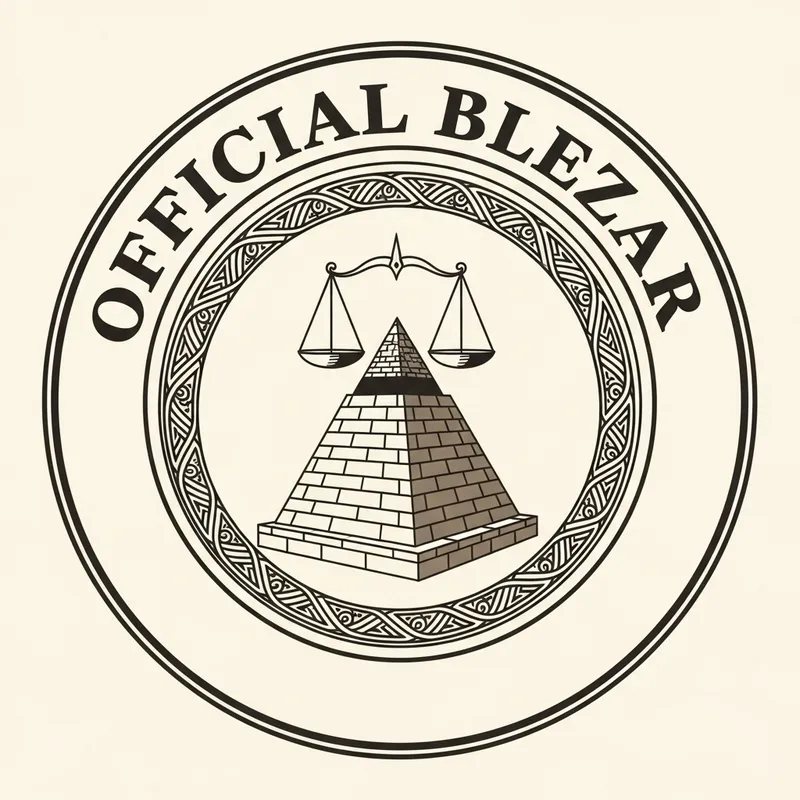 Official Blezar Seal of Authority | Pyramid & Balanced Scales