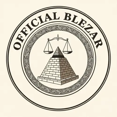 Official Blezar Seal of Authority | Elegant Pyramid & Balanced Scales