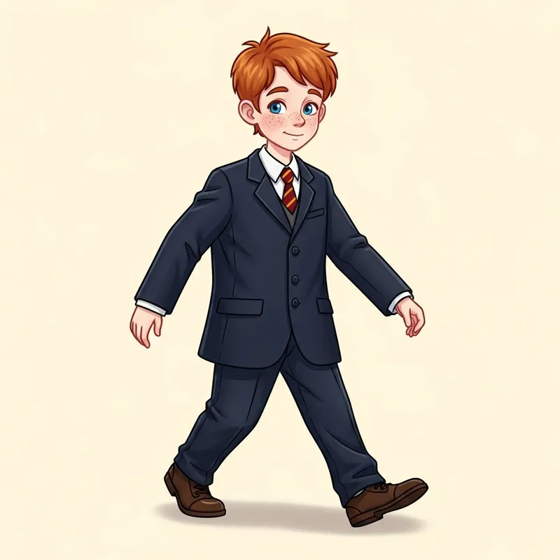 Young Ron Weasley in Stylish Suit | Wizard-Inspired Look