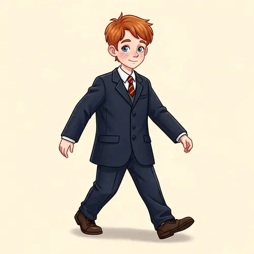 Young Boy in Stylish Suit | Wizard-Like Appearance