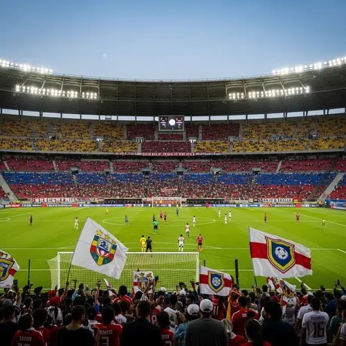 Lively Latin American Soccer Game at Vibrant Stadium