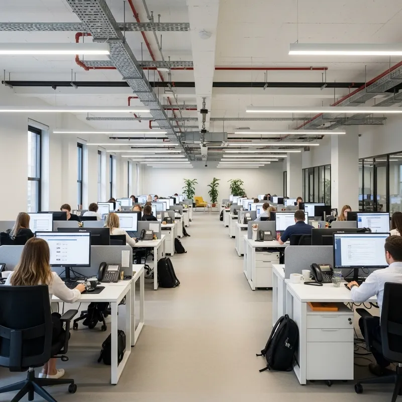 Expansive Open-Plan Office with Minimalist Design