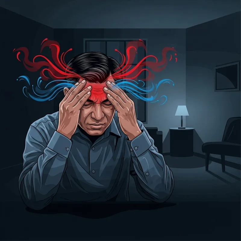 Empathetic Image of South Asian Man with Headache