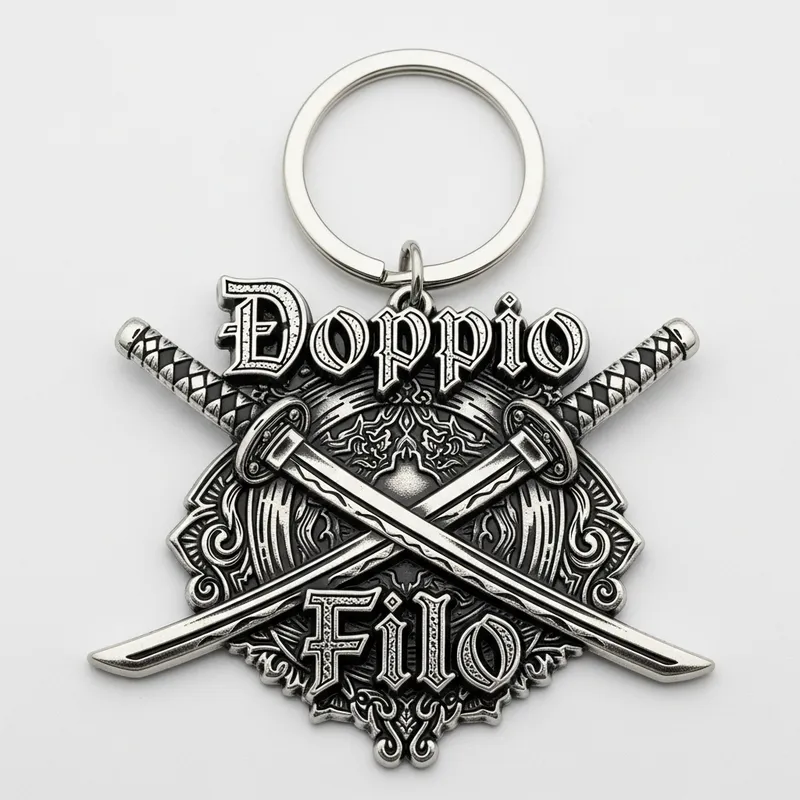 Doppio Filo Katana Keychain | Custom Metal Design
