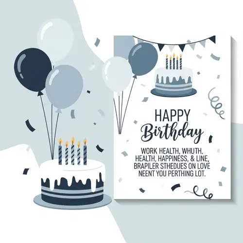 Contemporary Middle-Aged Birthday Greeting Card