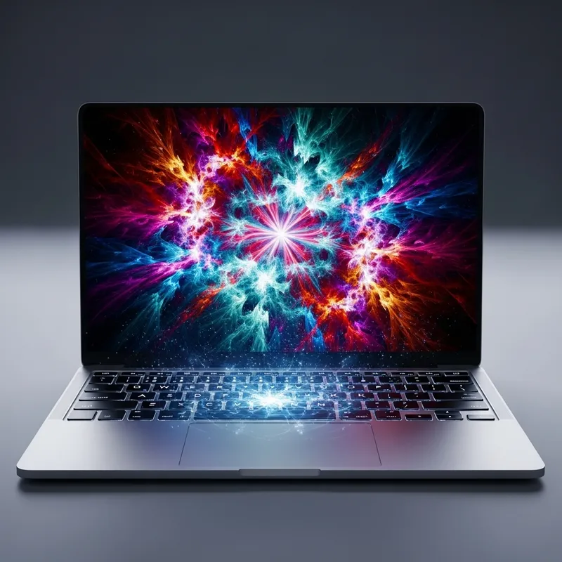 Laptop Abstract Art: Ethereal Fractal Patterns