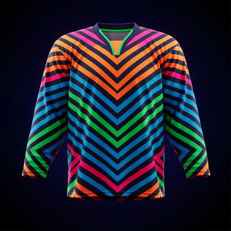 Wild Neon Ice Hockey Shirt - Eye-Catching Design