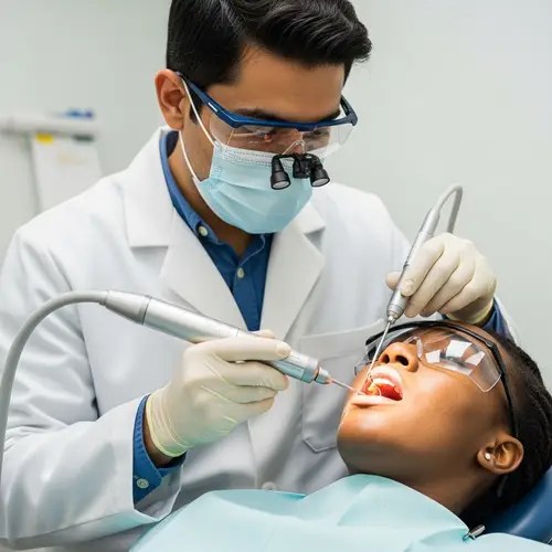 Professional Dentist Removing Oral Lesion with Laser Procedure