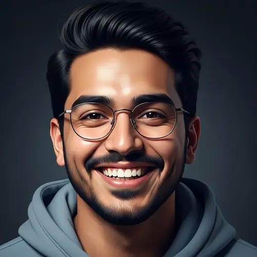 Hyper-Realistic Portrait of Smiling South Asian Individual