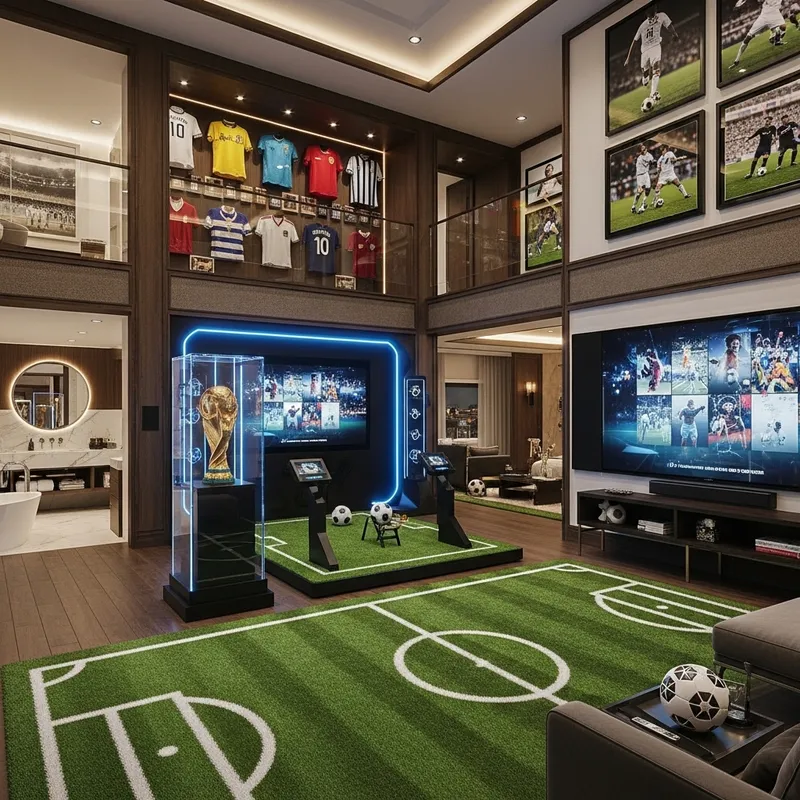 Luxurious Soccer-Themed Manor Interior Showcase Luxurious Soccer-Themed Manor Interior Showcase