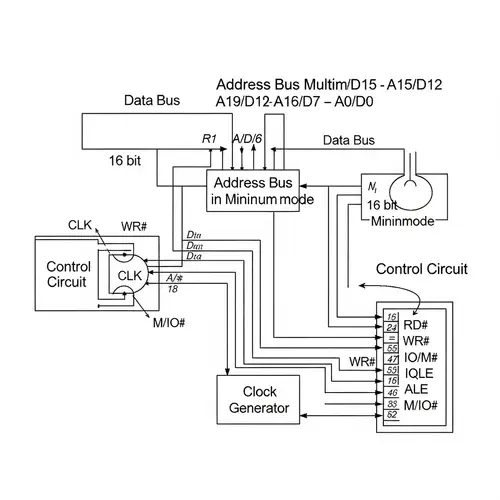 Detailed Minimum Mode of 8086 Microprocessor Design