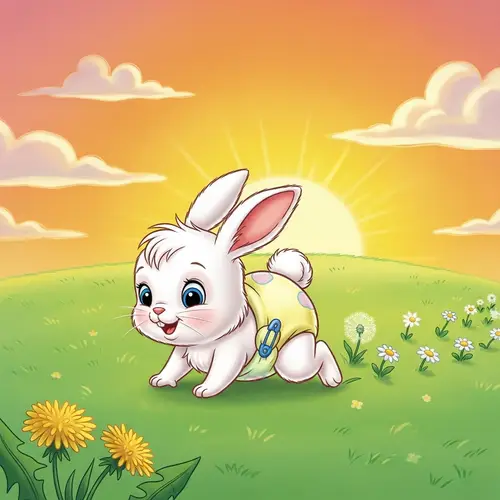 Newborn Baby Rabbit in Diapers | Cute and Animated Photos