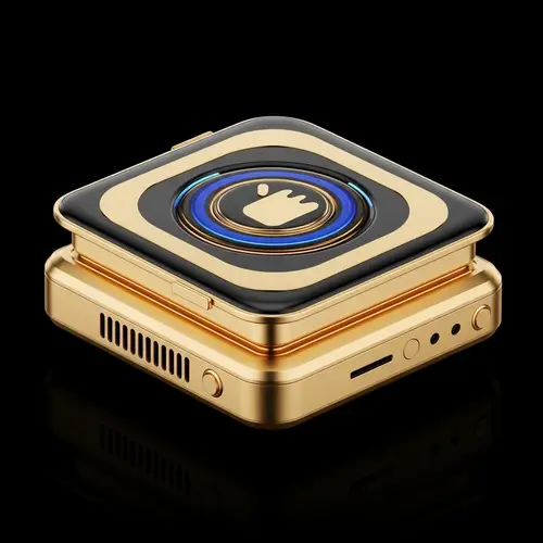 Modern Golden Tech: Luxurious Piece by Major Tech Company
