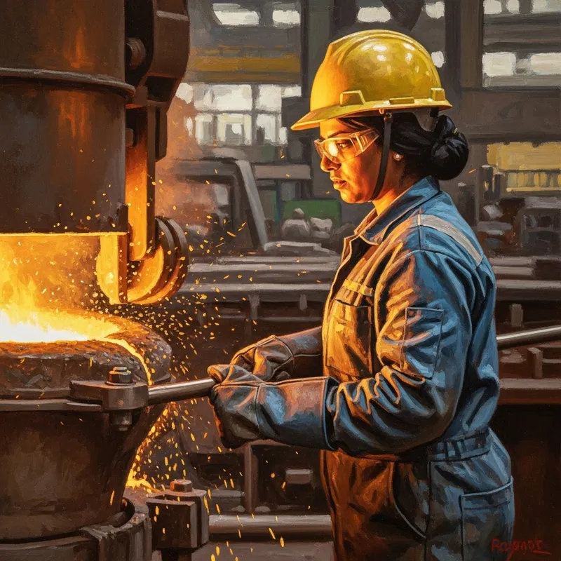 Qatari Woman Working in Iron and Steel Industry