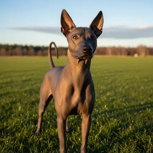 Medium-Sized Dog with Silky Fur on Grassy Field