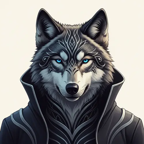 Sasuke Uchiha-Inspired Wolf with Unique Anime Styling