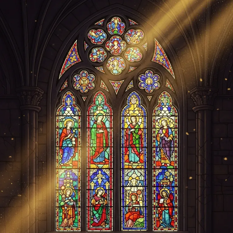 Intricately Designed Stained Glass Window | Ethereal Aura