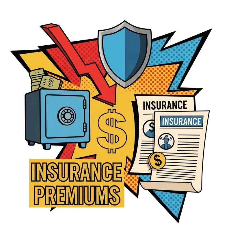 Lower Insurance Premiums in Pop Art Style