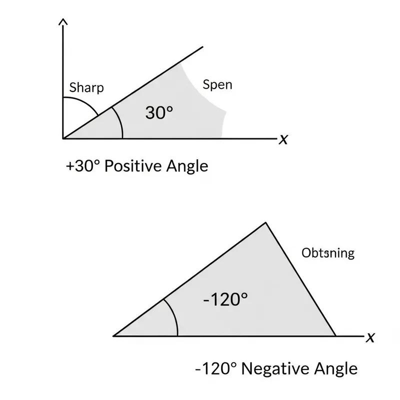 Angle Measurements: Positive Acute vs Negative Obtuse Angle Measurements: Positive Acute vs Negative Obtuse