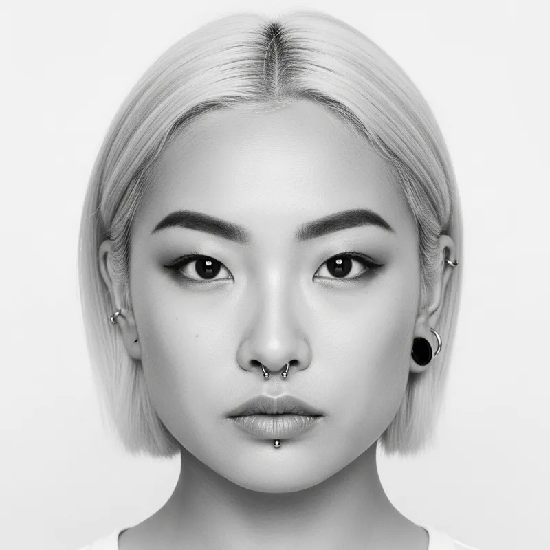 Stunning Black and White Portrait of Asian Woman