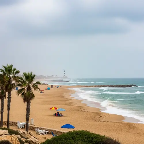 Summer Rain at the Beach in Israel