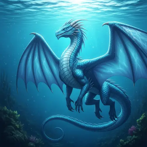 Majestic Seawing Dragon | Underwater Fantasy Art