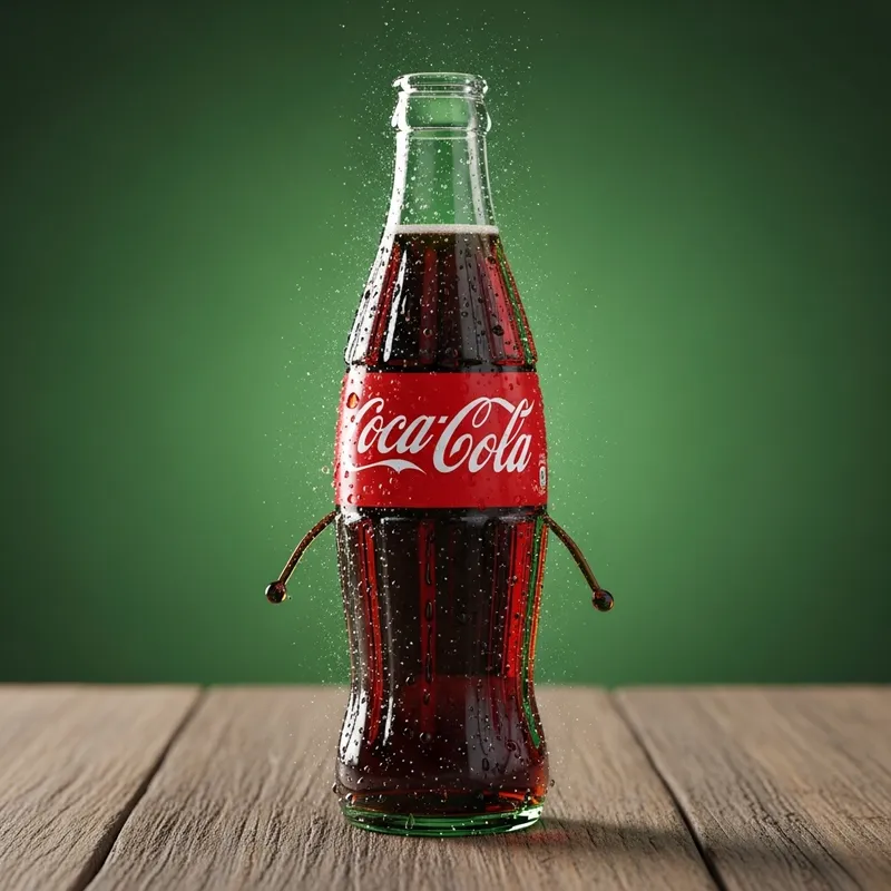 Lively Coca-Cola Bottle: Bursting with Personality