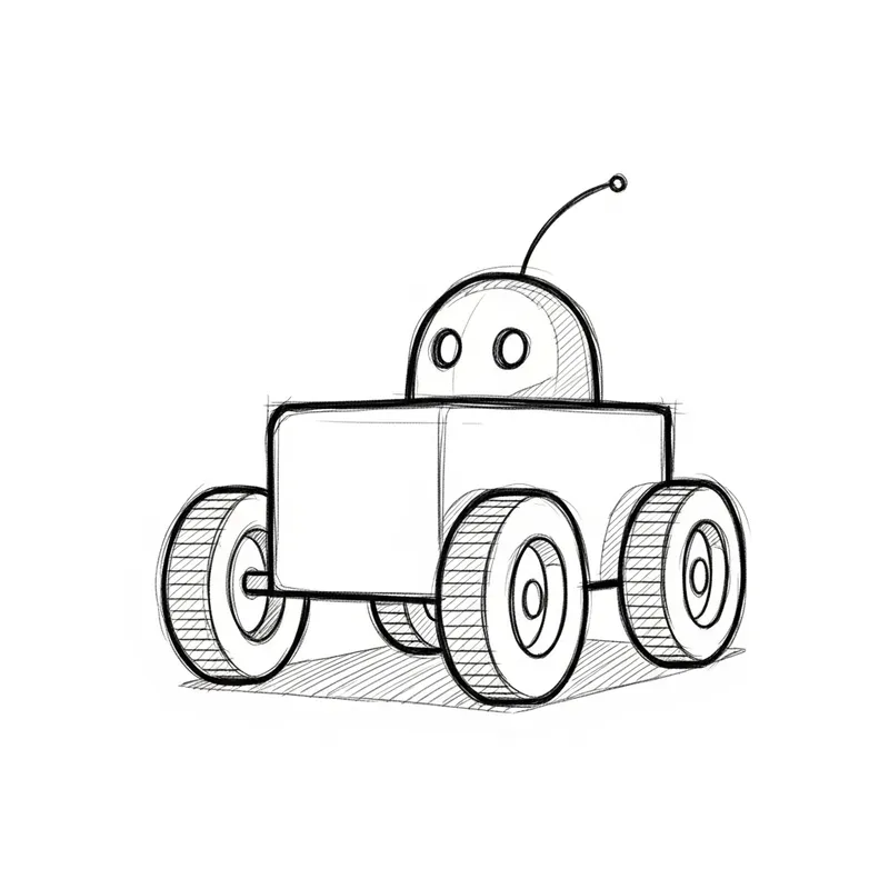 Wheeled Robot Drawing - AI Technology