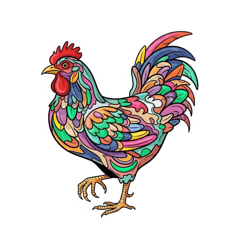 Abstract Chicken Visualization: Creative Exploration of Shape & Color