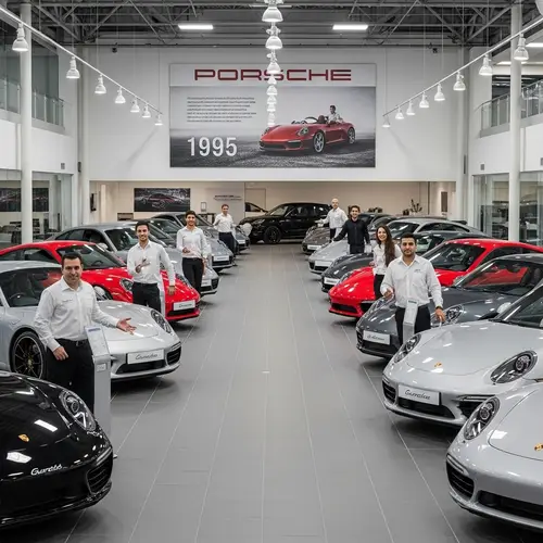 Dynamic Porsche Car Showroom | Business Presentation Slide