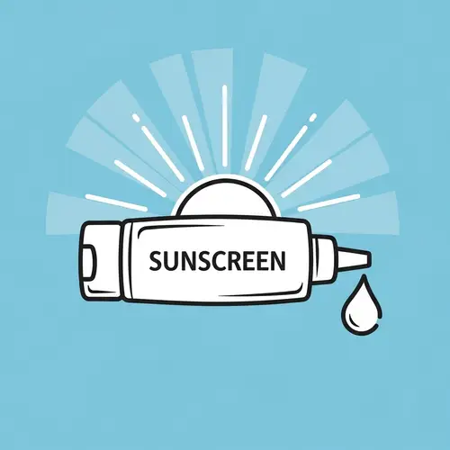 Sunscreen Icon: Tube or Bottle with Sun Rays Design