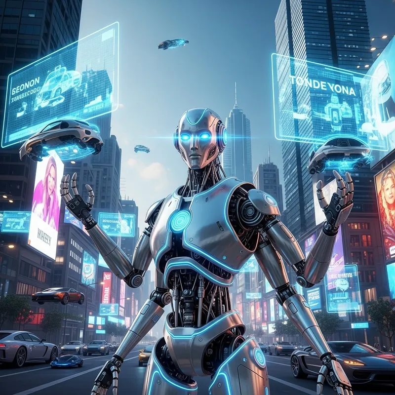 Futuristic Robot Design in Advanced Tech City Futuristic Robot Design in Advanced Tech City