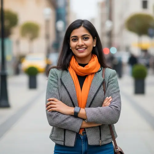 Trendy South Asian Woman with Spanish Influences | Urban Style