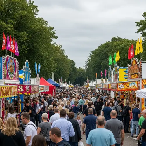 Colorful Outdoor Fair: Joyful Celebration with Food, Games & Music