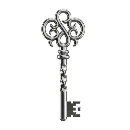 Twisted Design Key - Unique and Intricate Metallic Key