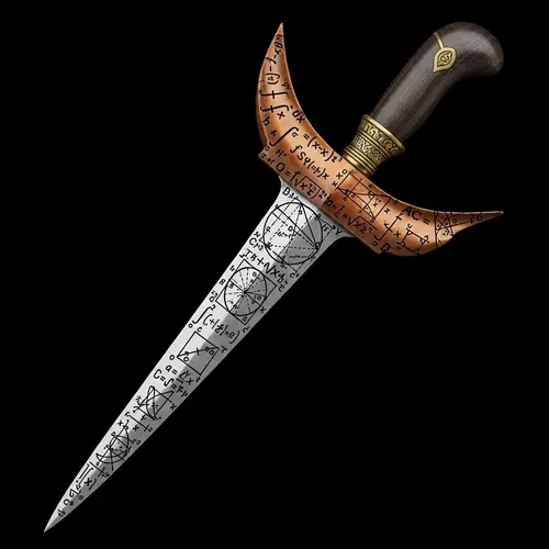 Mathematical Keris - Traditional Blade with Mathematical Symbols