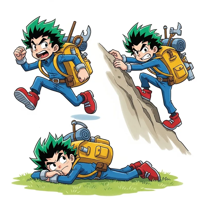 Cartoon Character Poses for Adventure Lovers