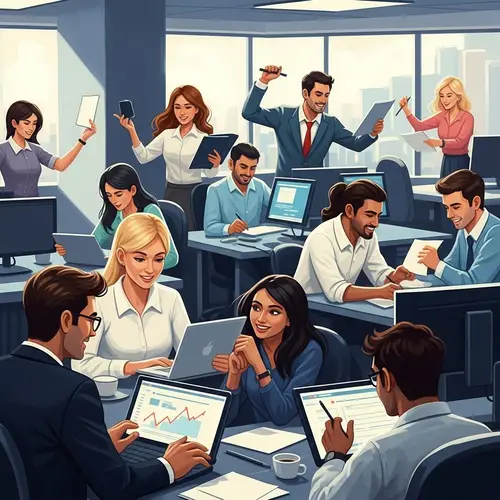 Vibrant Office Scene: Energizing Interim Workspace Management