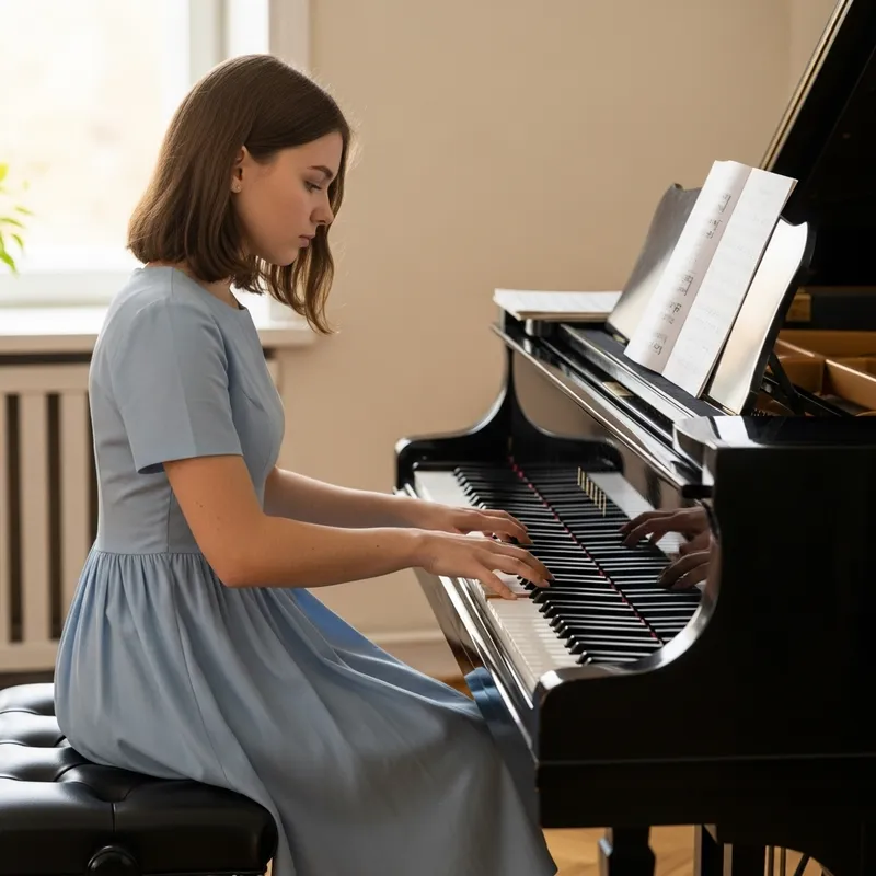 Teenage Girl Learning Piano: Embracing the Melodies