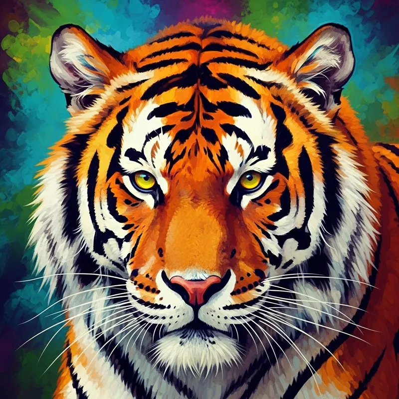 Bold Abstract Tiger Art | Captivating Colors & Dreamlike Textures