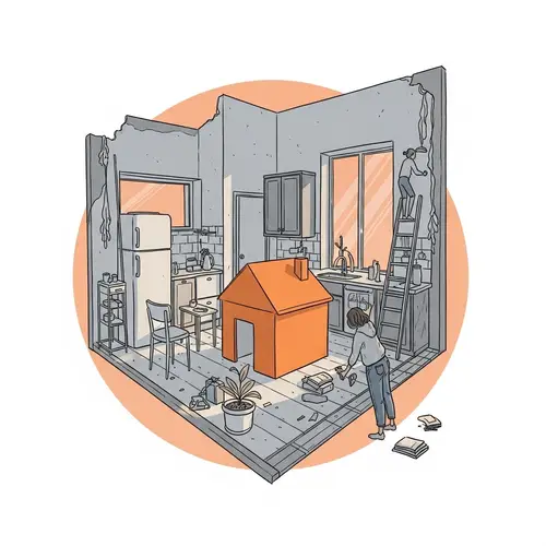 Unique Apartment Renovation Sketch with Fusion Style