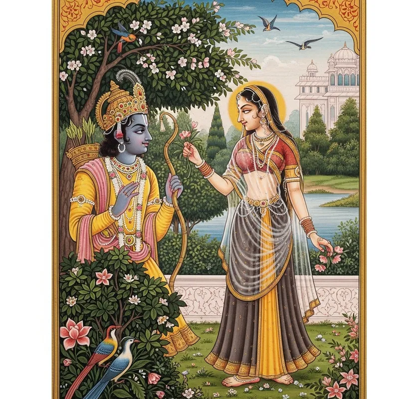 Lord Rama and Sita Mata's First Encounter in Ramayana