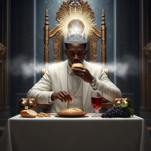 Radiant Black Man in New Jerusalem Throne Room - Spiritual Communion